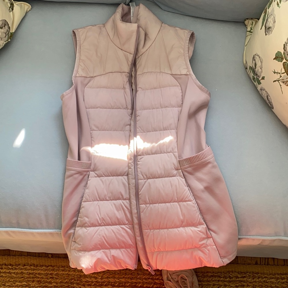 Lululemon down for it all vest porcelain pink 8